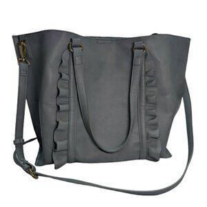 Sole Society Ruffled Satchel Blue Shoulder Bag Purse — OS